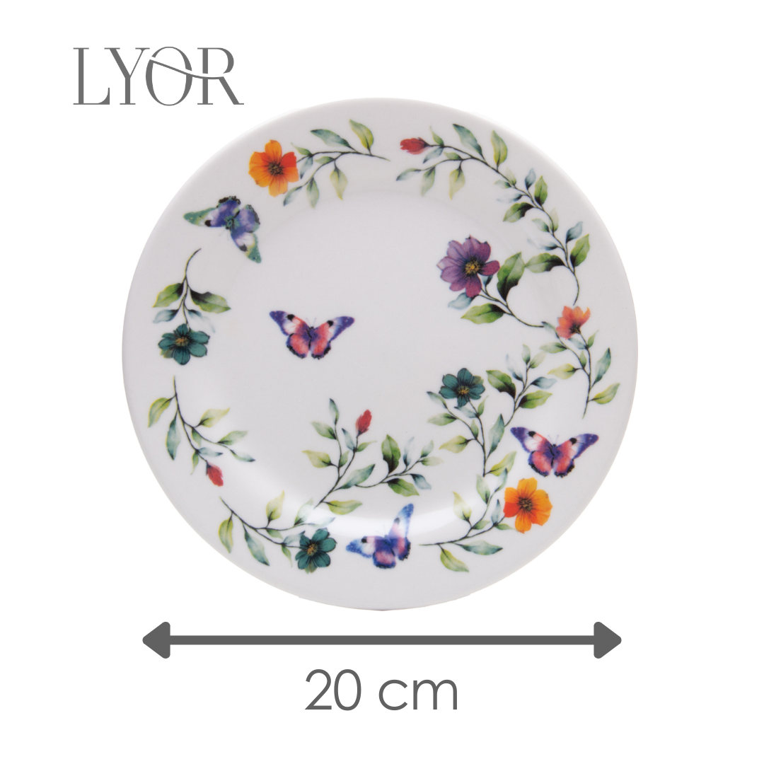 Prato Sobremesa Botanique 20cm Branco Cerâmica - Lyor