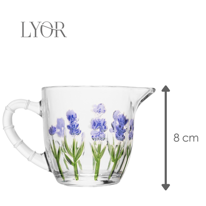 Leiteira Lavanda Hand Painting 240ml Cristal Ecológico - Lyor