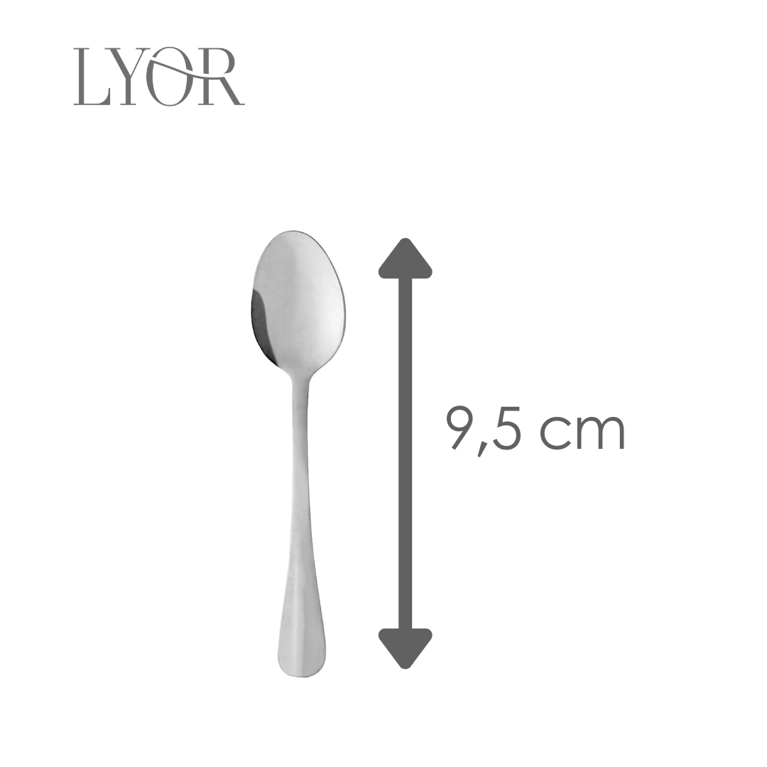 Colher de Café Positano 9,5cm x 3,5cm x 2cm Aço Inox - Lyor