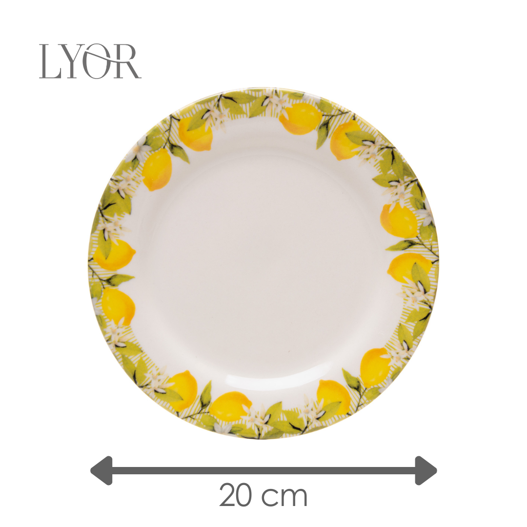 Prato para Sobremesa Siciliano 20cm Branco Cerâmica - Lyor