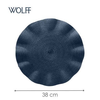Jogo Americano de Polipropileno Babado Azul 38cm - Wolff