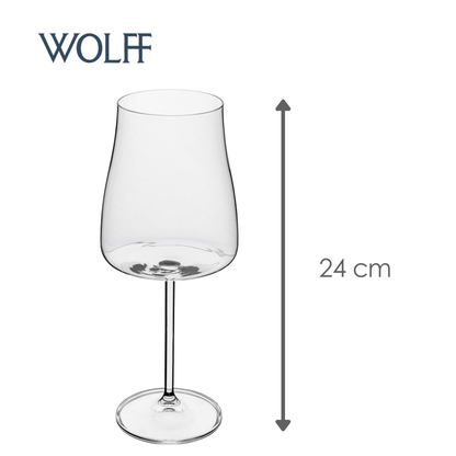Jogo 6 Taças de Vinho De Cristal Ecológico Bohemia Alex 600Ml - Wolff