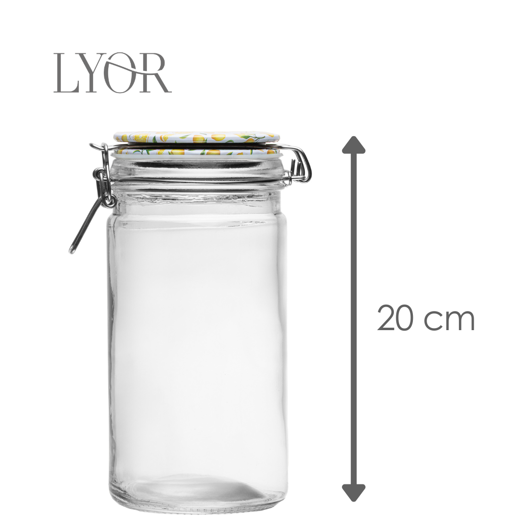 Pote Hermético com Clipe em Metal Siciliano 1,1L Vidro - Lyor