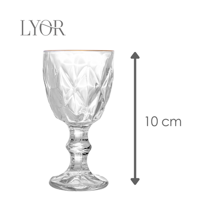 Taça de Licor de Vidro com Fio de Ouro Diamond - Lyor