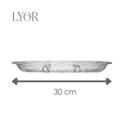 Petisqueira com Divisórias New Butterfly 30cm x 13cm x 3cm Cristal Ecológico - Lyor