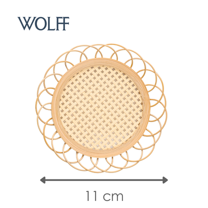 Porta Copos Tramelli 11cm x 2cm Natural Rattan - Wolff