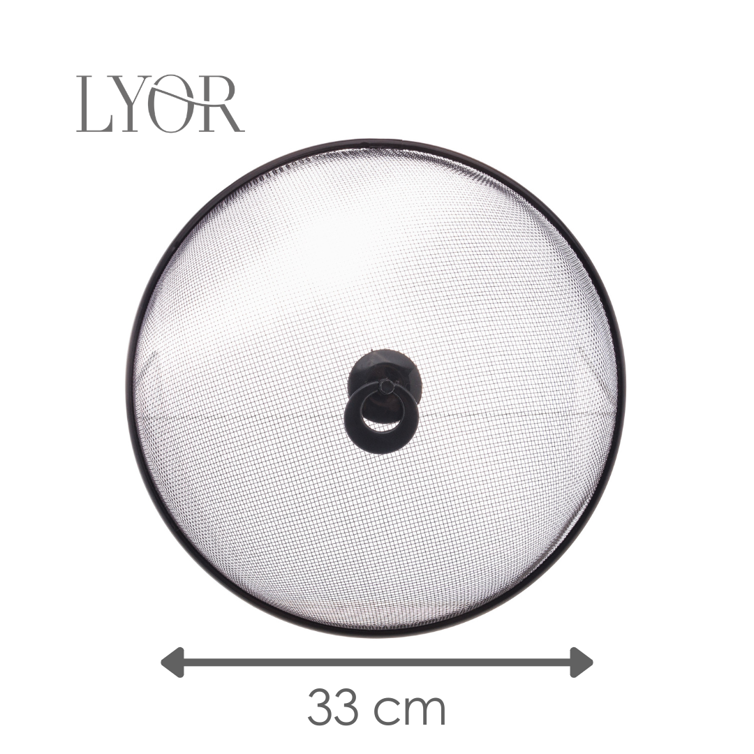 Tela Protetora para Alimentos de Metal Revestida com Plástico Preta 35cm x 13cm - Lyor