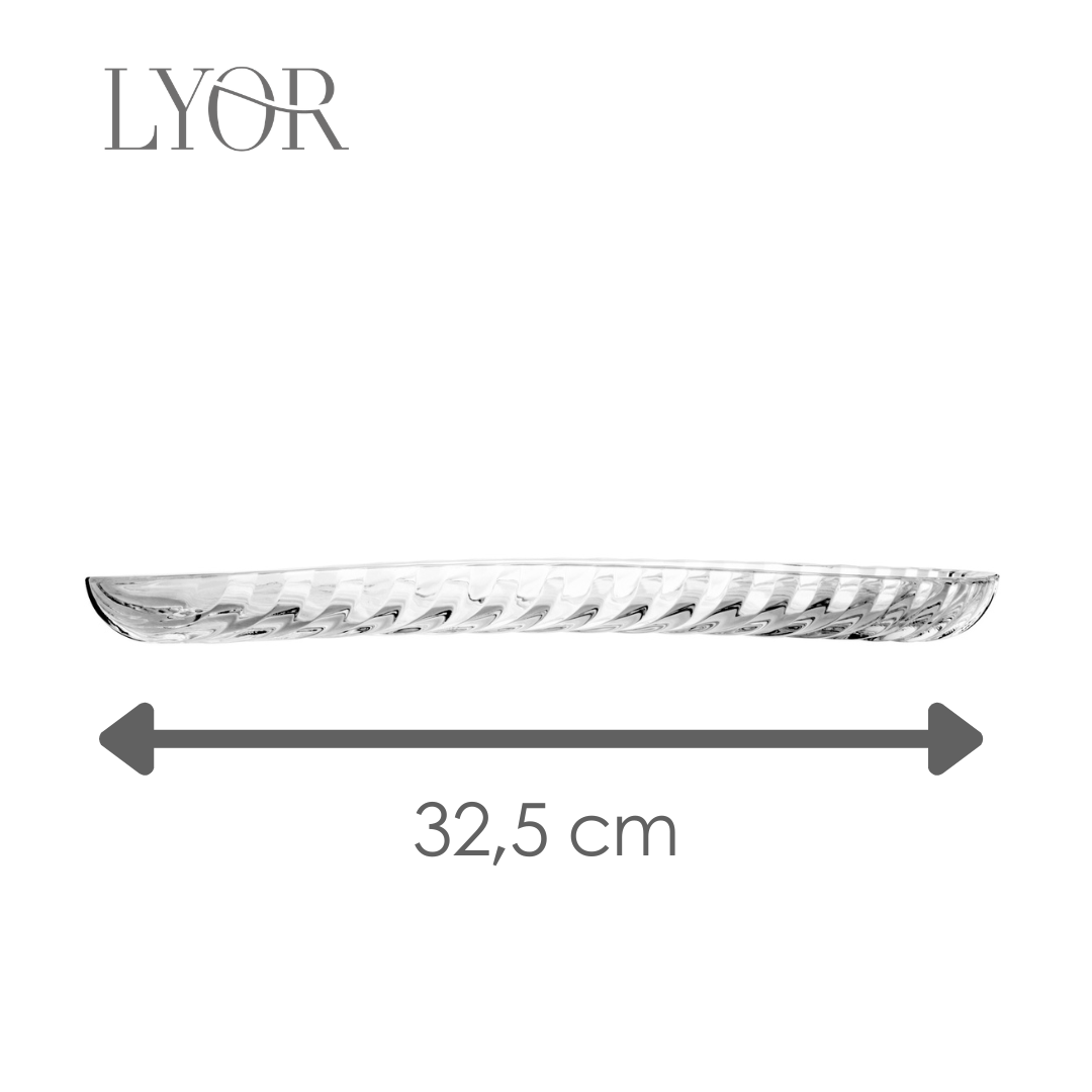 Travessa Leaf 32,5cm x 12,5cm x 3cm Vidro - Lyor
