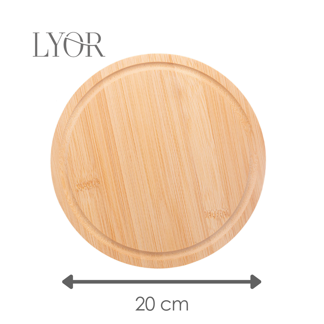 Tábua de Bambu Round 20cm x 20cm x 1cm - Lyor