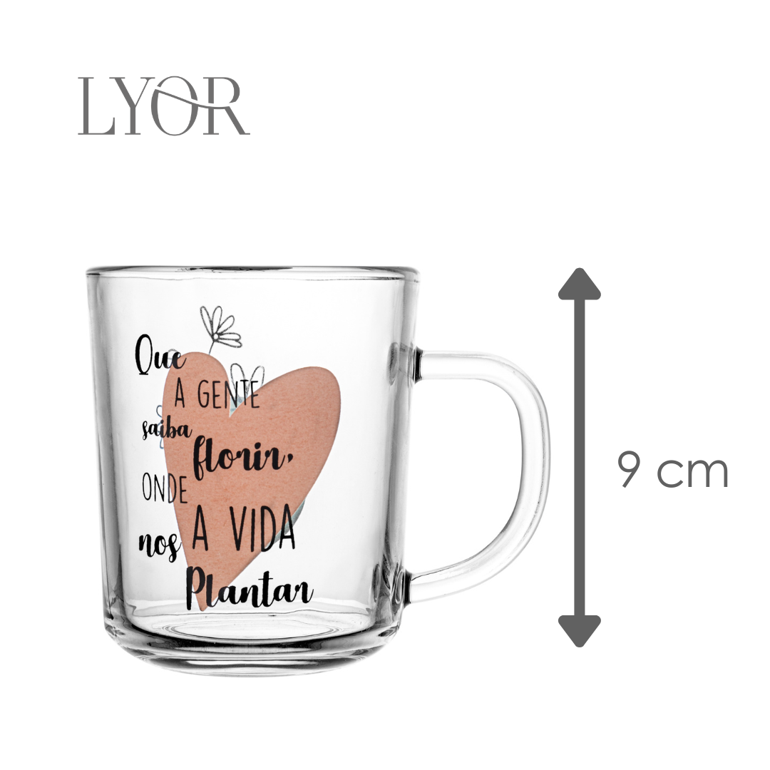 Conjunto 2 Canecas de Vidro Florir 220ml - Lyor