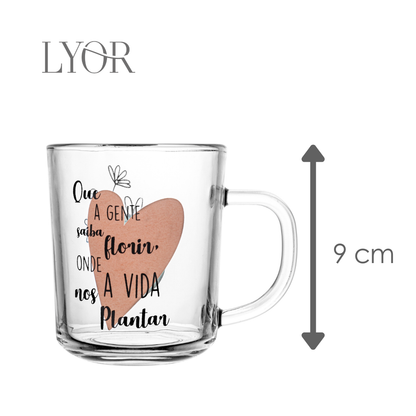 Conjunto 2 Canecas de Vidro Florir 220ml - Lyor