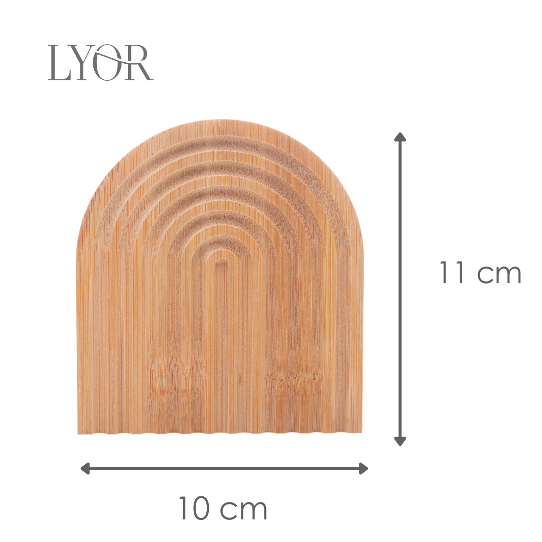 Conjunto 4 Porta Copos Aura 10cm x 11cm x 1cm Bambu - Lyor