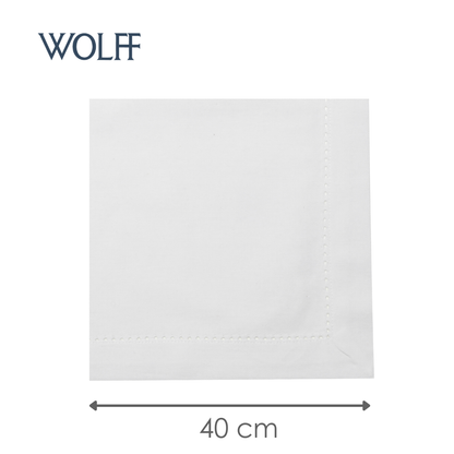 Conjunto 2 Guardanapos Ponto Ajour de Algodão Branco 40cm x 40cm - Wolff