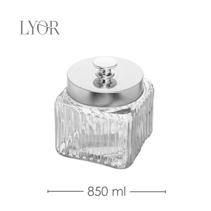 Pote de Vidro com Tampa de Metal Vegas 850ml - Lyor