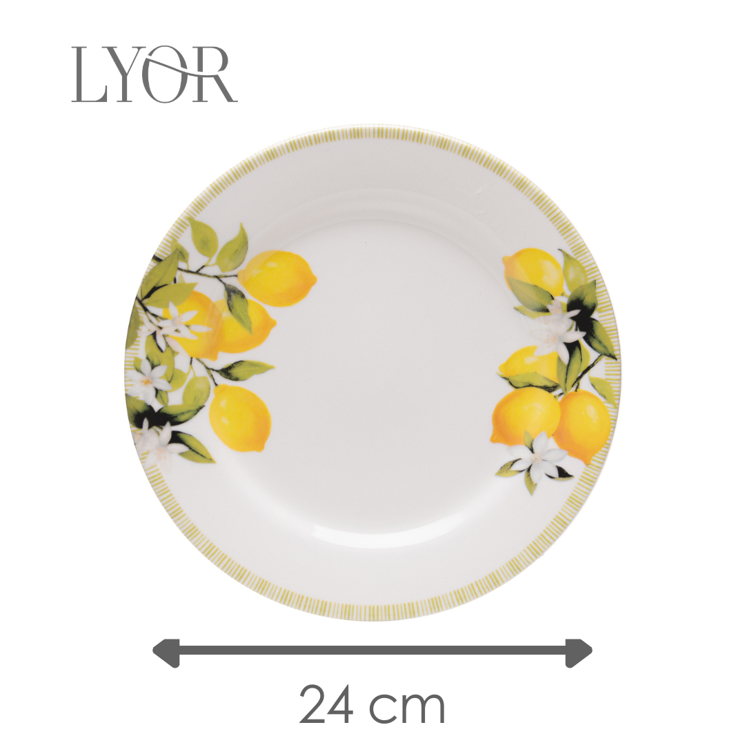 Prato Raso Siciliano 24cm Branco Cerâmica - Lyor