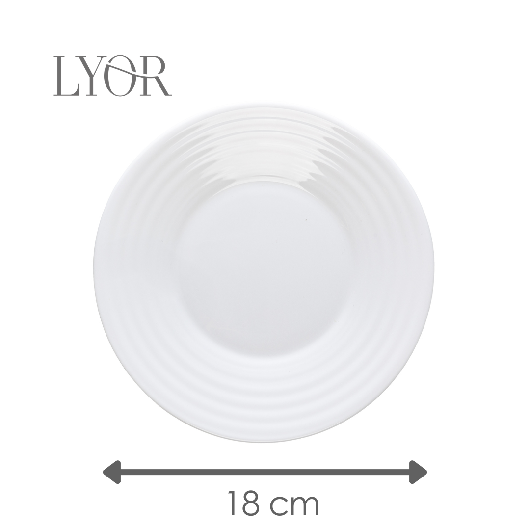 Prato Sobremesa Mirage 18cm Branco Opalino - Lyor