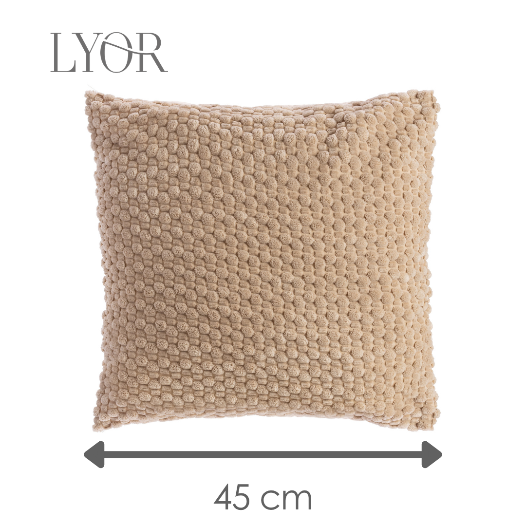 Capa para Almofada Abraço 45cm x 45cm Bege Poliéster - Lyor