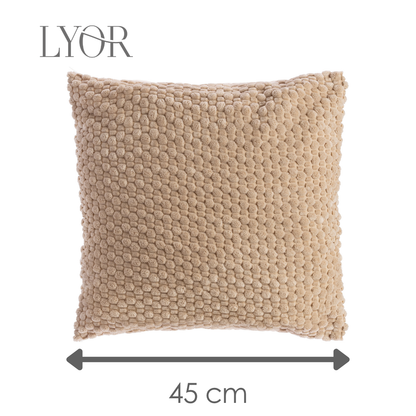 Capa para Almofada Abraço 45cm x 45cm Bege Poliéster - Lyor