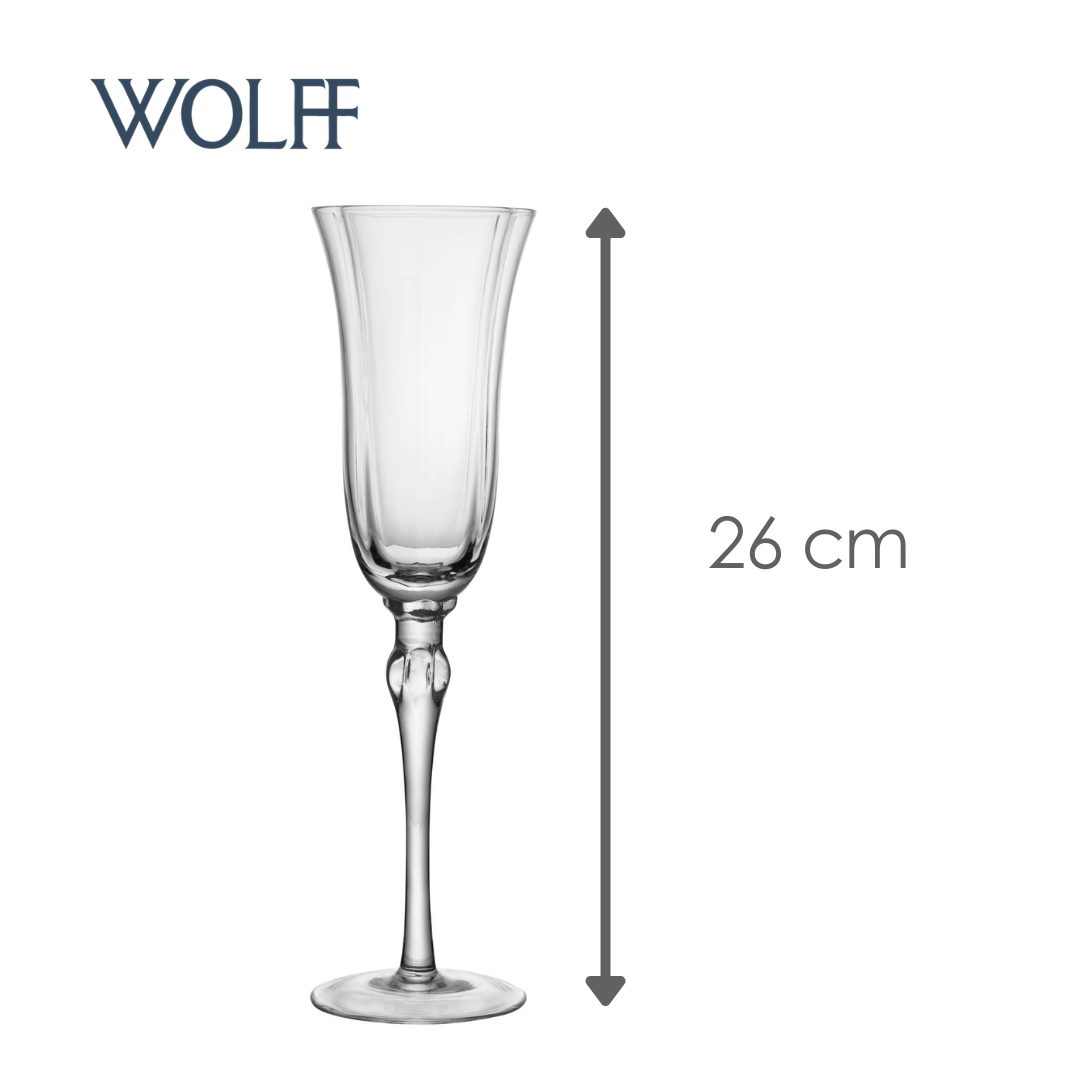 Conjunto 2 Taças de Champagne Lily 200ml Vidro - Wolff