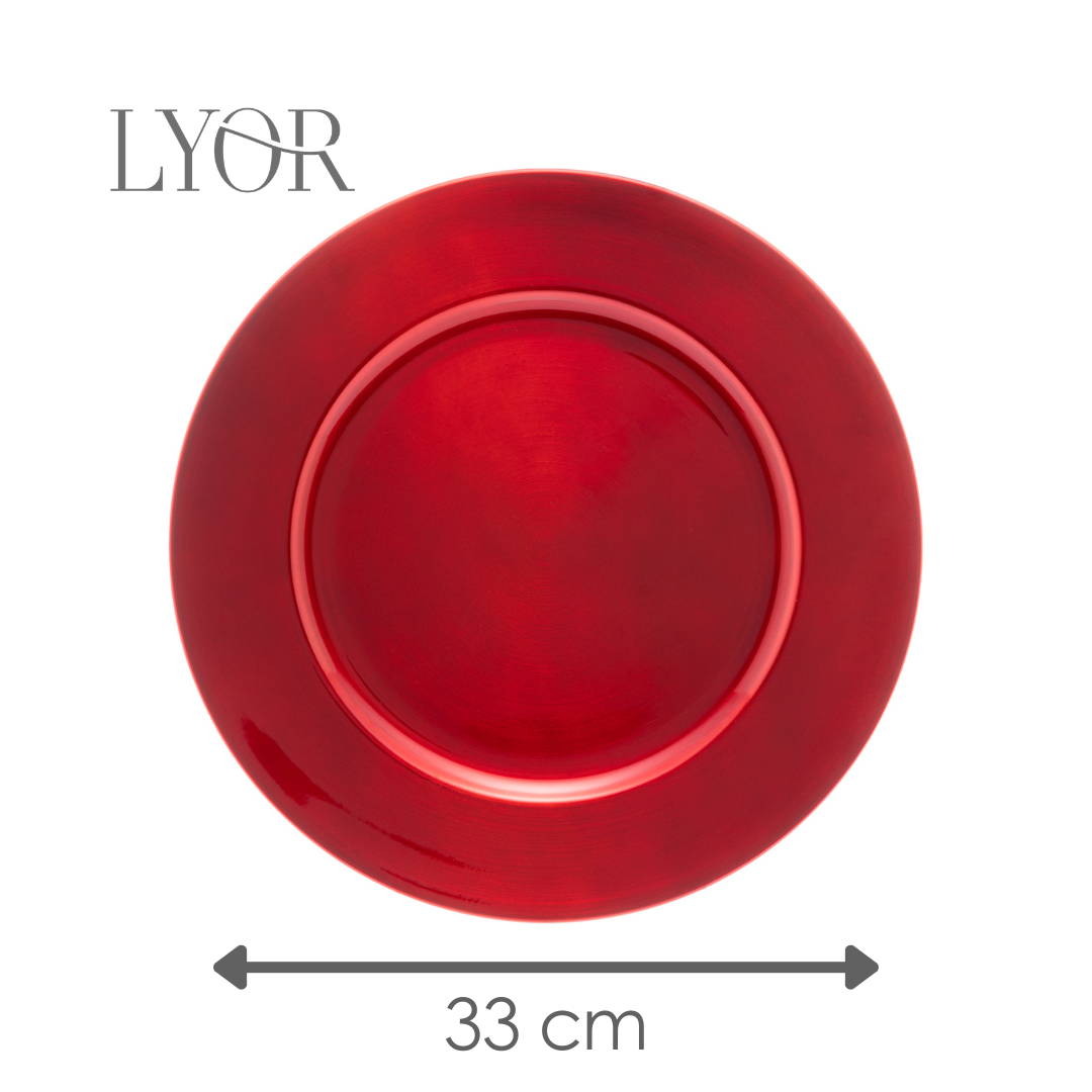 Sousplat de Plástico Opala Vermelho - Lyor