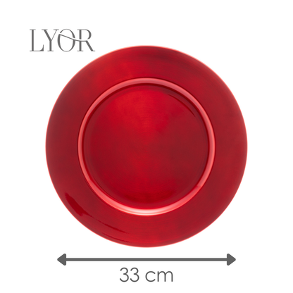 Sousplat de Plástico Opala Vermelho - Lyor