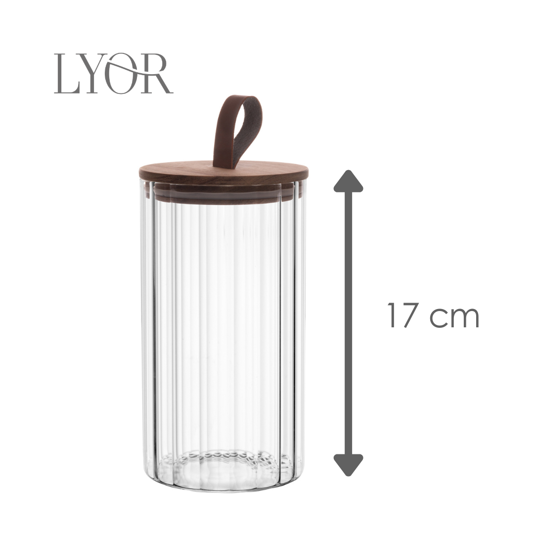 Porta Mantimento de Vidro Borossilicato  com Tampa de Acácia Classic 880ml - Wolff