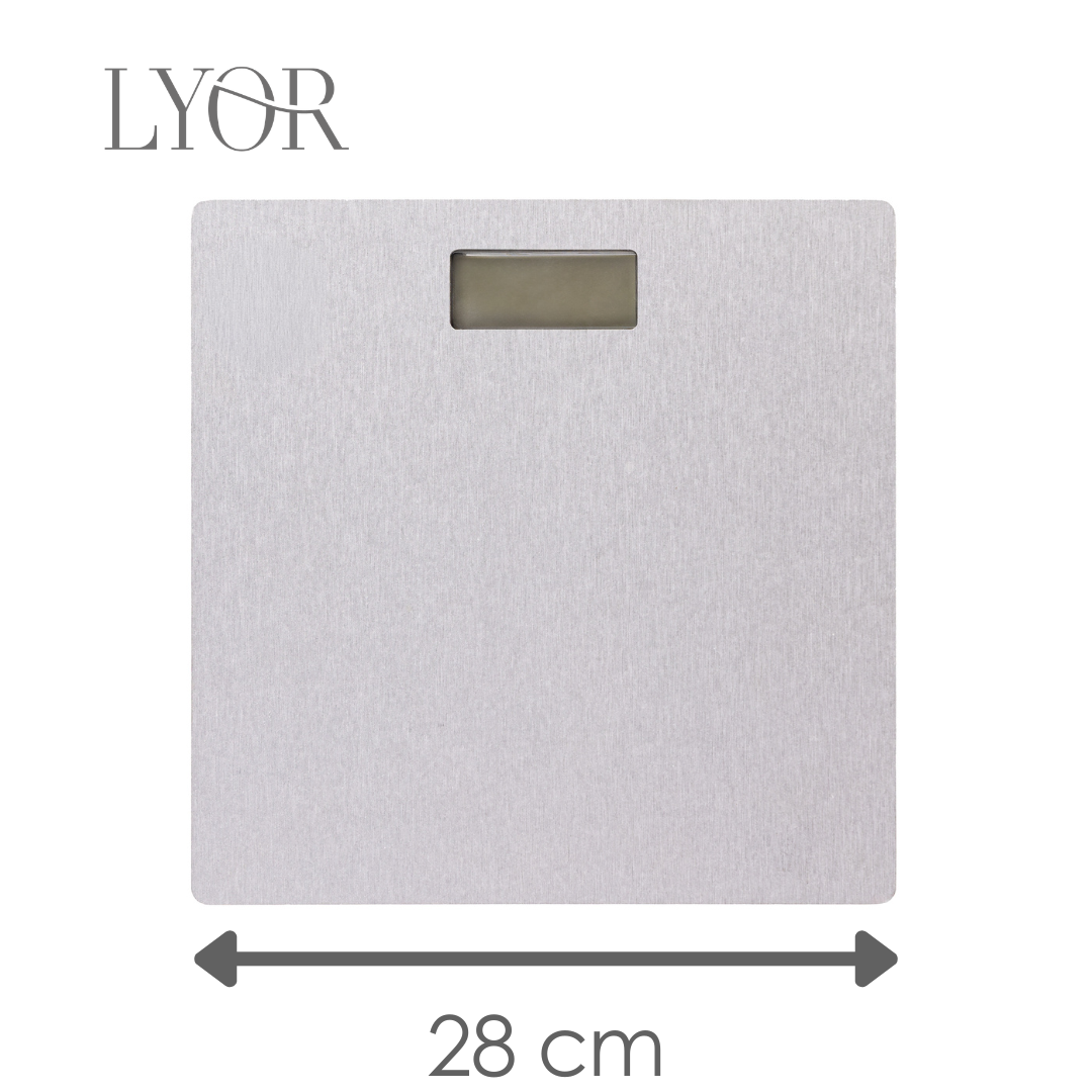 Balança Digital Corporal 28cm x 28cm Cinza Pedra Diatomita - Lyor