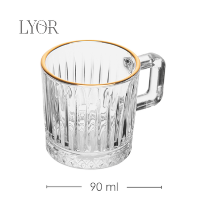 Xícara de Café Deli Diamond com Fio de Ouro 90ml Cristal - Lyor