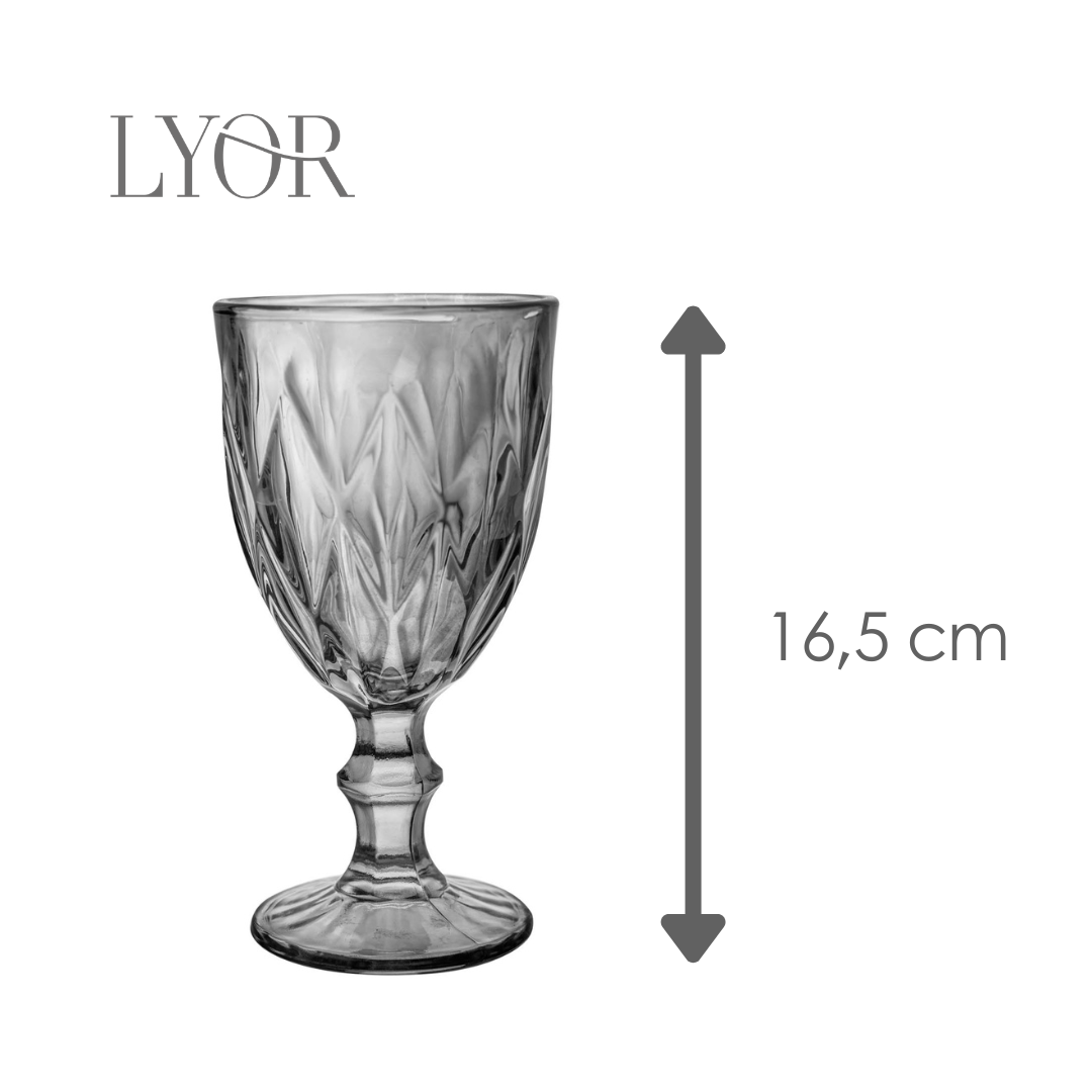 Conjunto 6 Taças de Água de Vidro Diamond  - Lyor