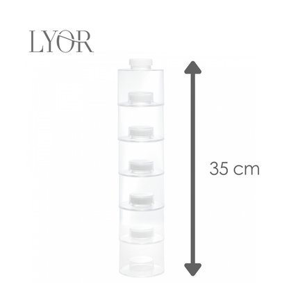 Conjunto 6 Porta Temperos Empilháveis de Plástico com Tampa My Box Branco - Lyor