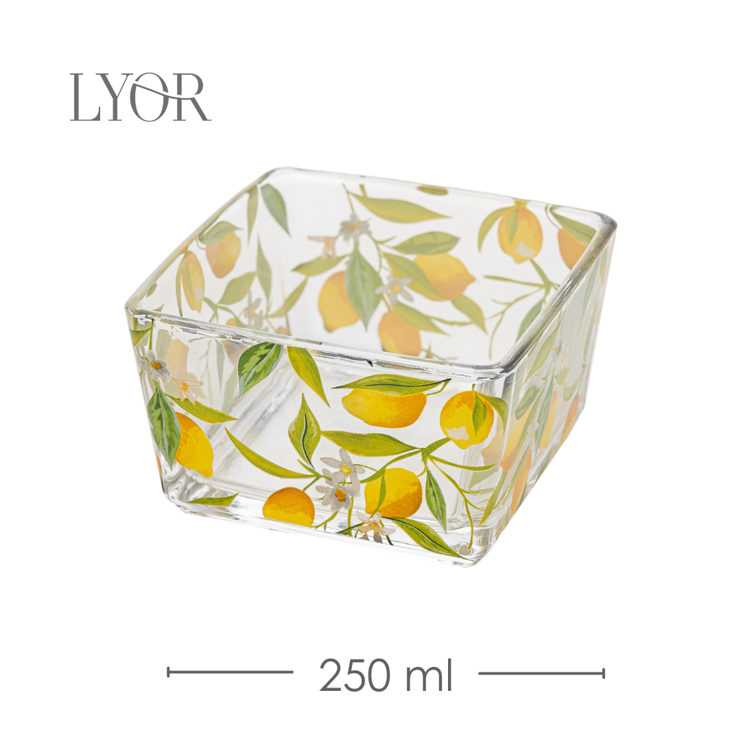 Conjunto 3 Peças Petisqueira Quadrada com Colher e Suporte Siciliano 12cm x 10cm x 6,6cm Vidro Lyor