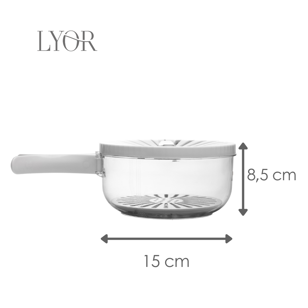 Cesta de Drenagem com Cabo Dobrável 15cm x 15cm x 8,5cm Branca Plástico - Lyor