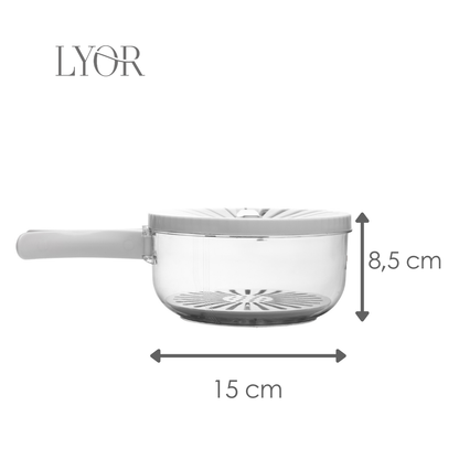 Cesta de Drenagem com Cabo Dobrável 15cm x 15cm x 8,5cm Branca Plástico - Lyor