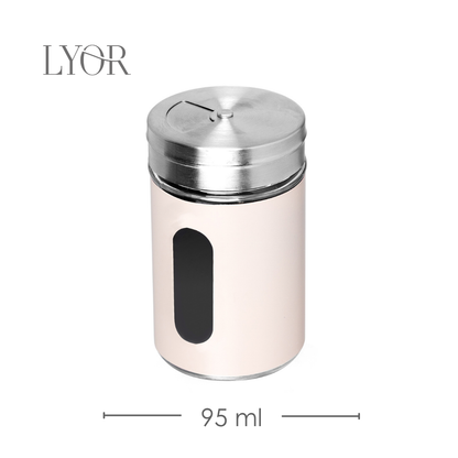 Porta Temperos com Revestimento Metálico 95ml Bege Vidro - Lyor