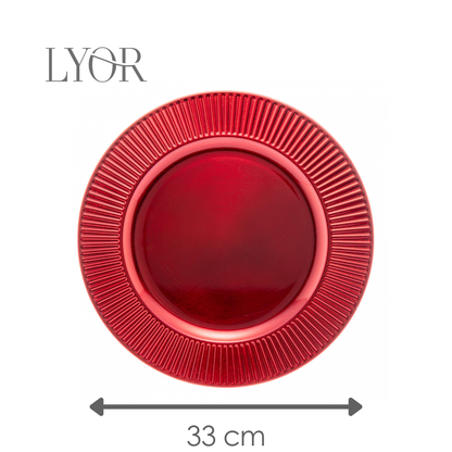 Sousplat de Plástico Primer Vermelho 33cm - Lyor