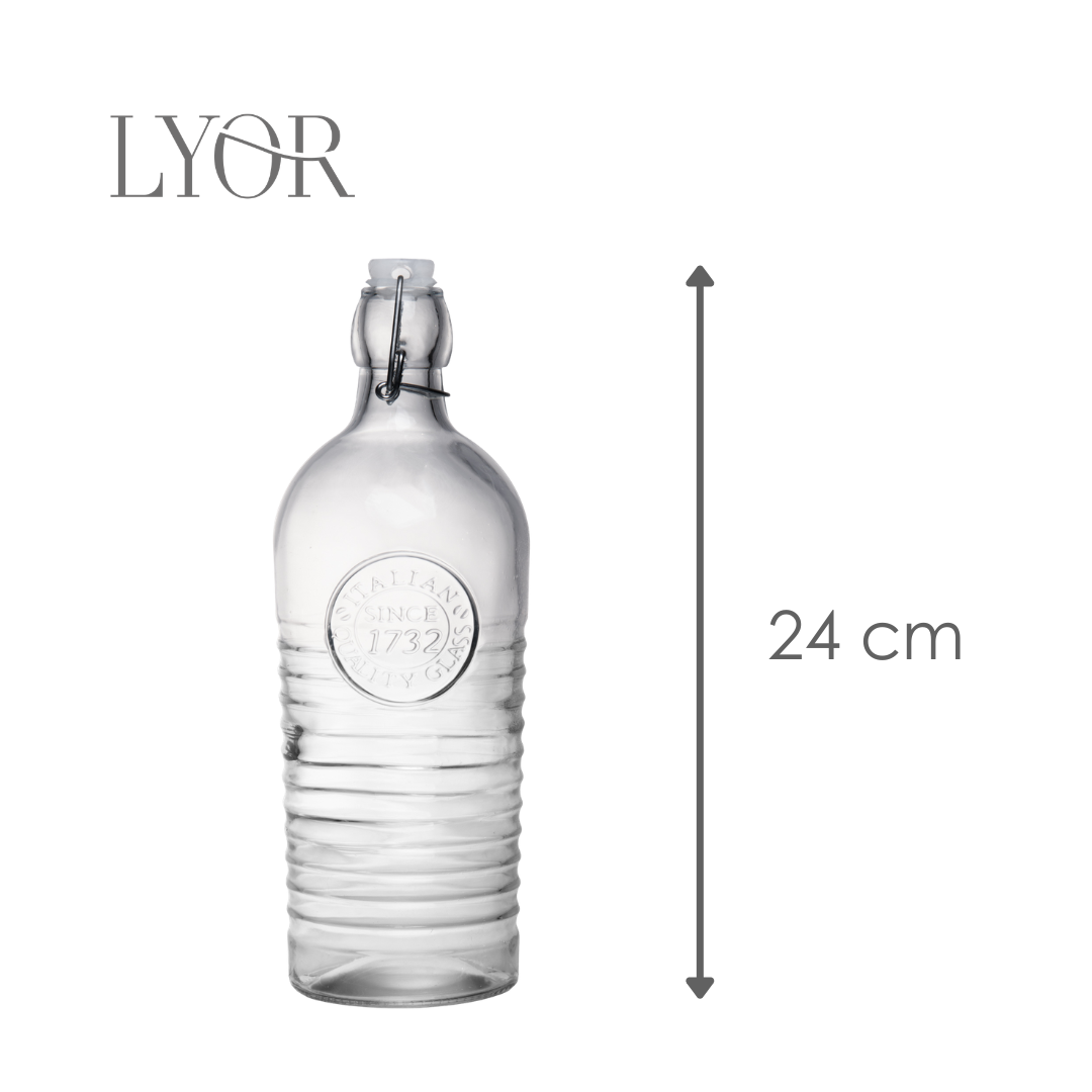 Garrafa com Tampa Hermética 500ml Vidro - Lyor