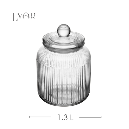 Pote Hermético Essência 1,3L Vidro - Lyor