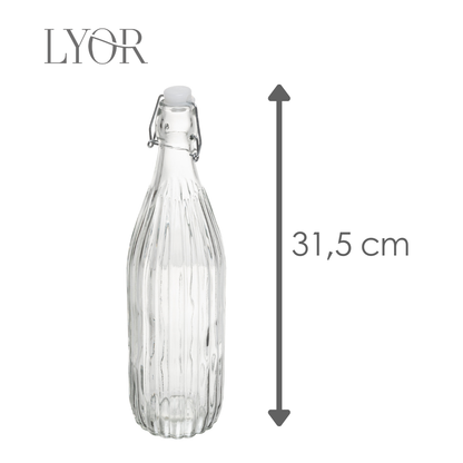 Garrafa com Tampa Hermética Aura 1L Vidro - Lyor