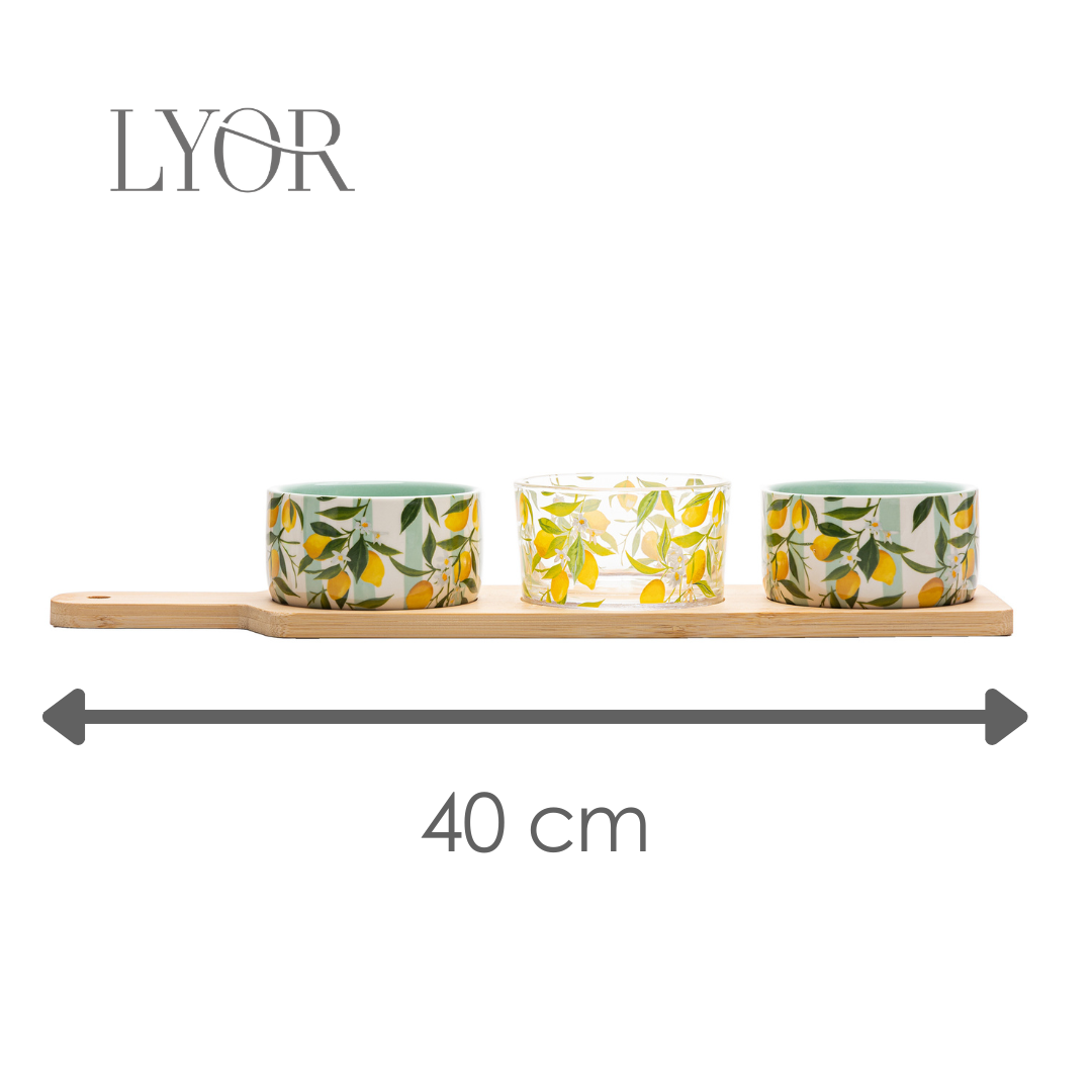 Conjunto 4 Peças para Servir Siciliano 10,5cm x 40cm x 6cm Bambu - Lyor