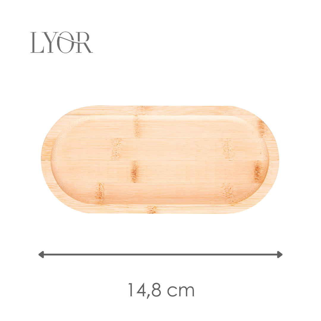 Bandeja Oval Nature 24cm x 11cm x 1,5 cm Bambu - Lyor