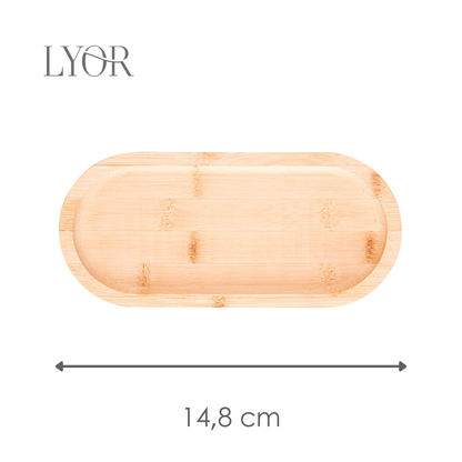 Bandeja Oval Nature 24cm x 11cm x 1,5 cm Bambu - Lyor