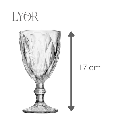 Taça de Água Diamond 320ml Vidro - Lyor