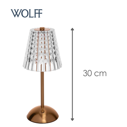 Luminária de Mesa Led 3 Tons Usb Leumina 12,5cm x 12,5cm x 30cm Dourada Plástico - Wolff