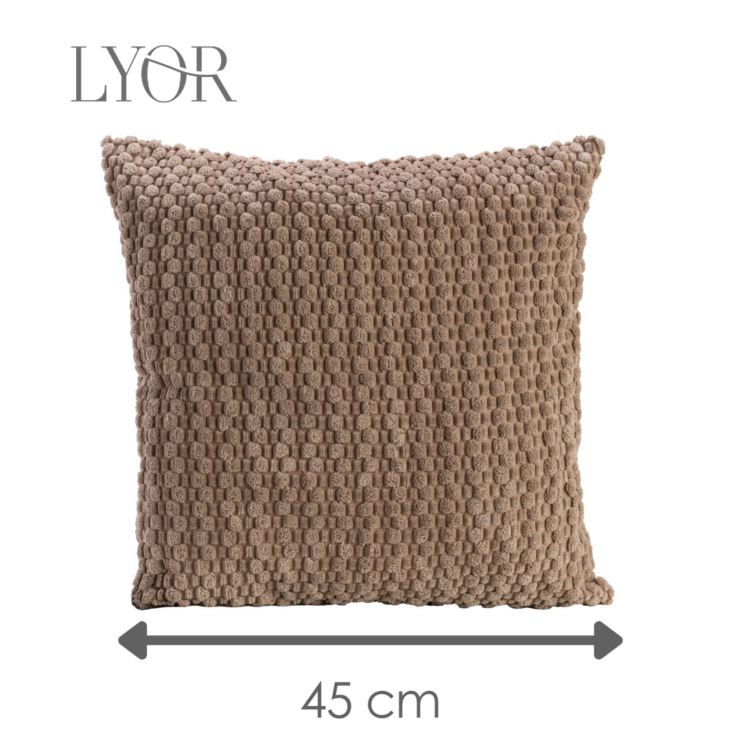 Capa para Almofada Abraço 45cm x 45cm Marrom Poliéster - Lyor