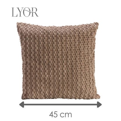Capa para Almofada Abraço 45cm x 45cm Marrom Poliéster - Lyor