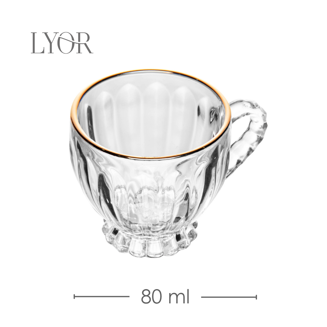 Xícara Renaissance com Fio de Ouro Cristal Ecológico - Lyor