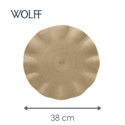 Jogo Americano de Polipropileno Babado Dourado 37cm - Wolff
