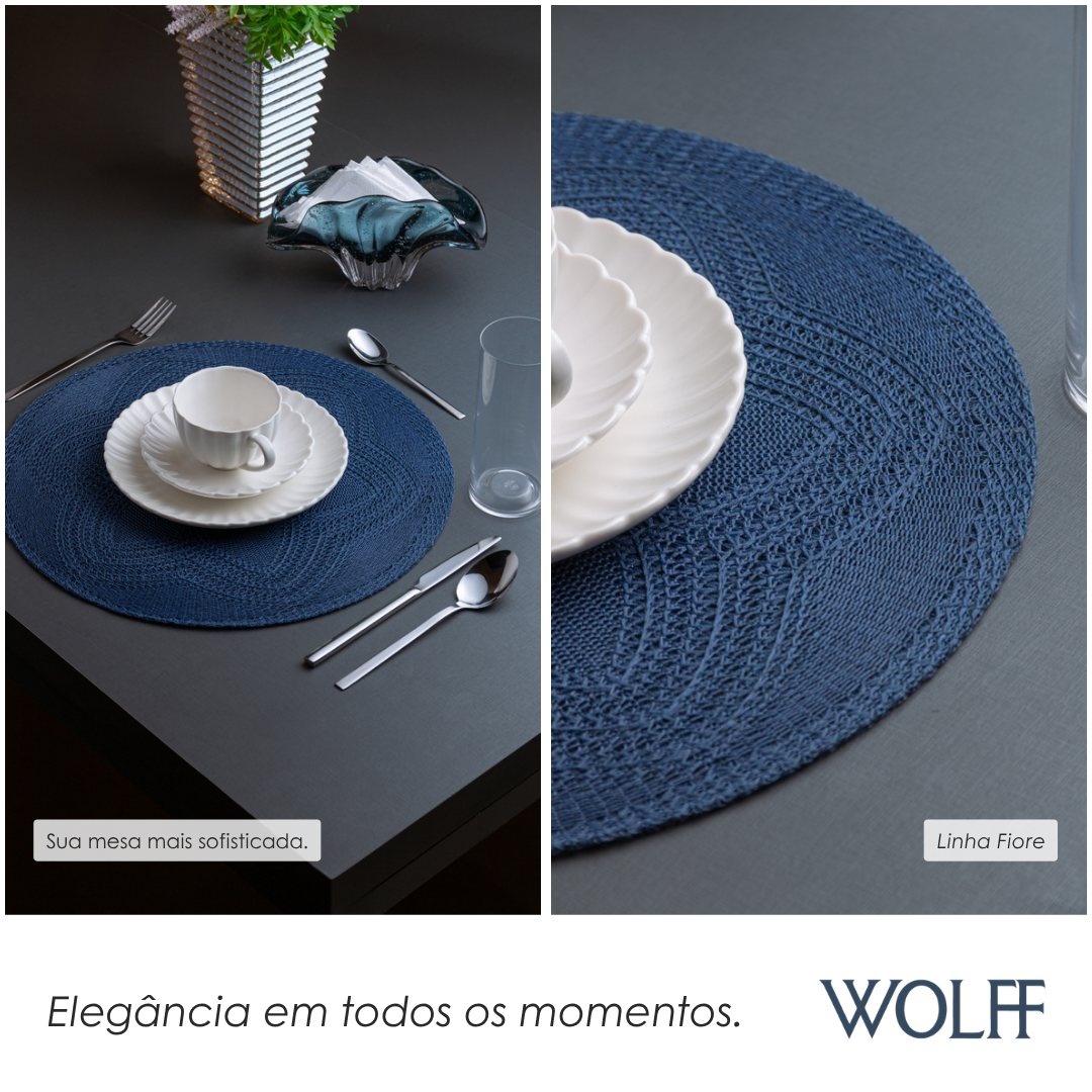 Lugar Americano Fiore 38cm Azul Polipropileno - Wolff