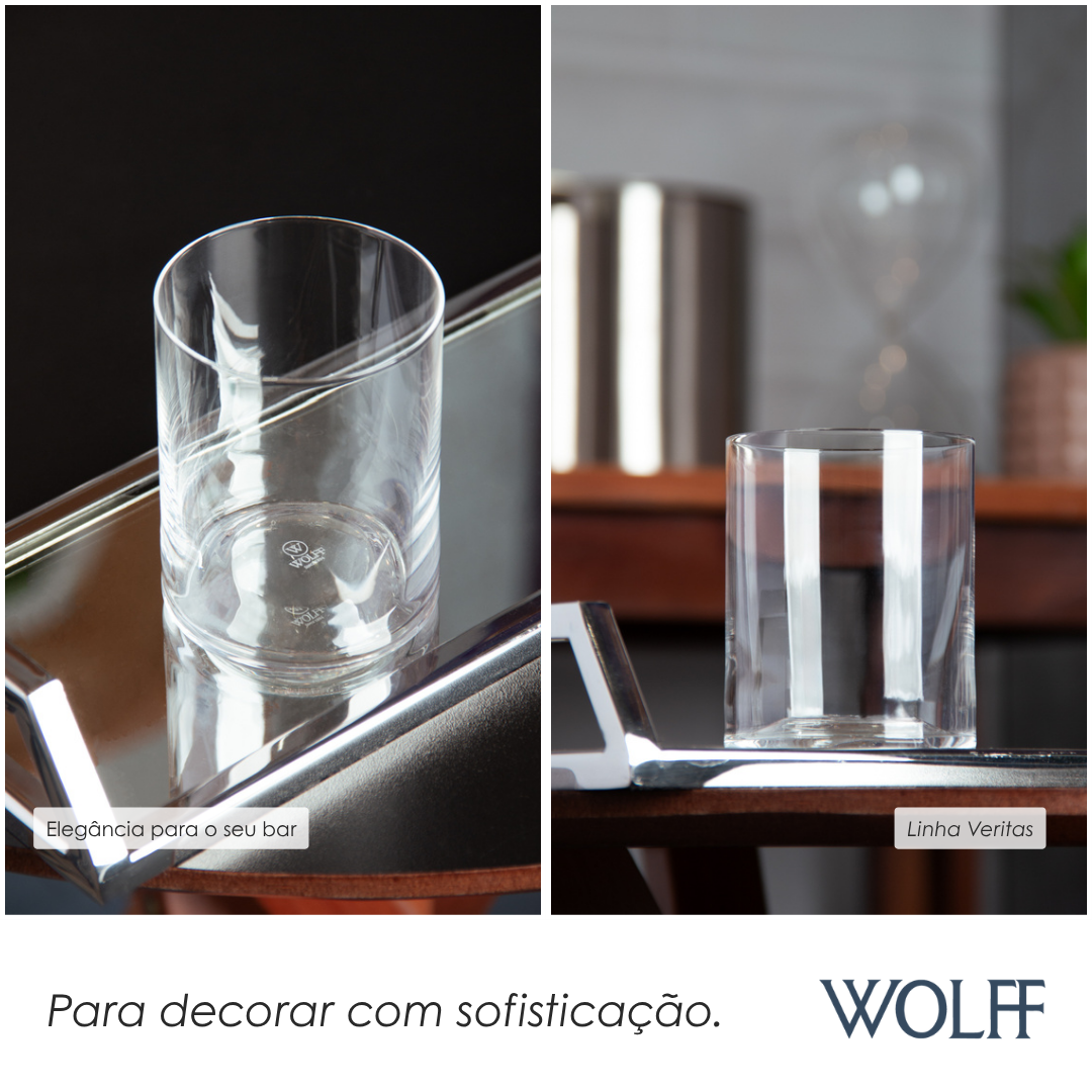 Conjunto 4 Copos para Whisky de Cristal Ecológico Pure Veritas 270ml - Wolff