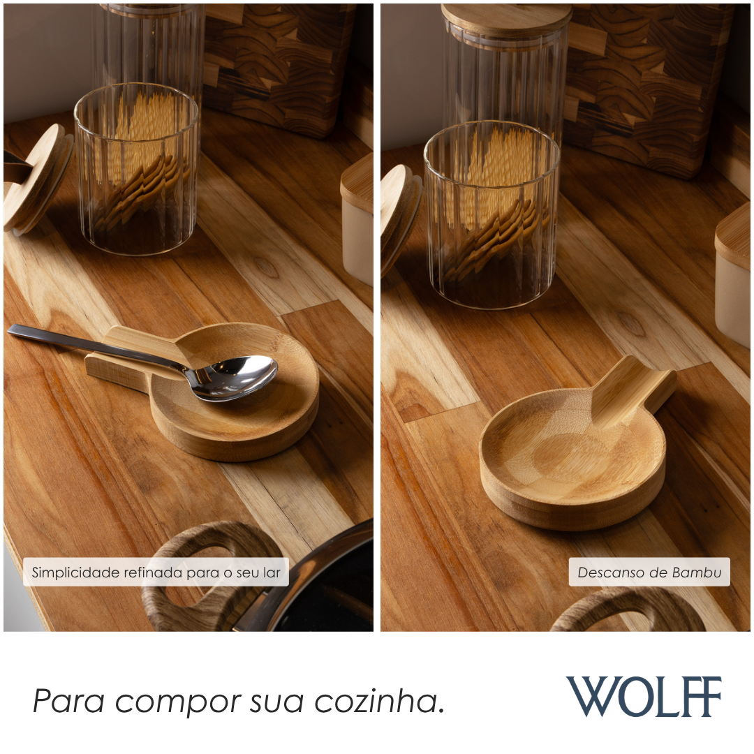 Descanso para Colher 15,5cm x 11cm x 2cm Bambu - Wolff
